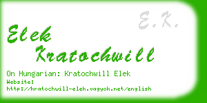 elek kratochwill business card